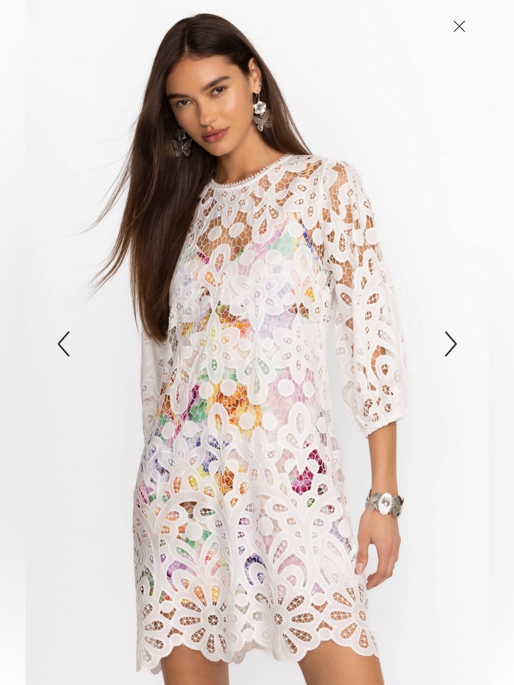 Johnny was Lisetta lace mini dress with floral slip - Picture 5 of 11